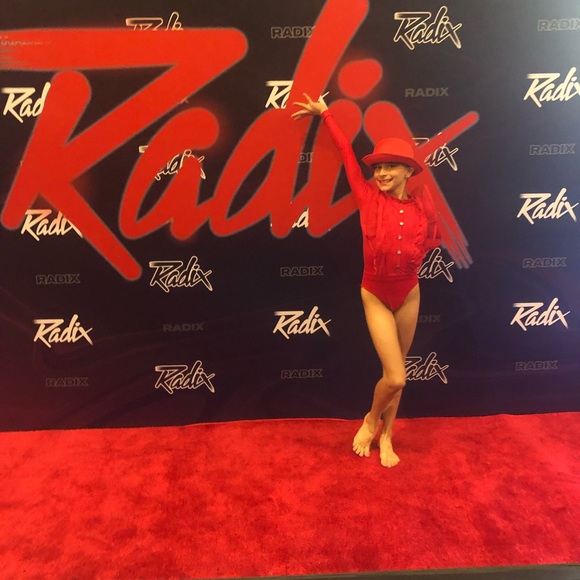 CUSTOM DANCE Solo Costume Red Leo Size 8/9 “I Gotcha” - Picture 9 of 10